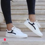 کفش اسپرت زنانه بغل پشت خط مشکی 12279 - تصویر 7