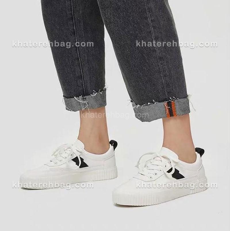 12393-(19) کفش اسپرت سفید مشکی 12389 - تصویر 30