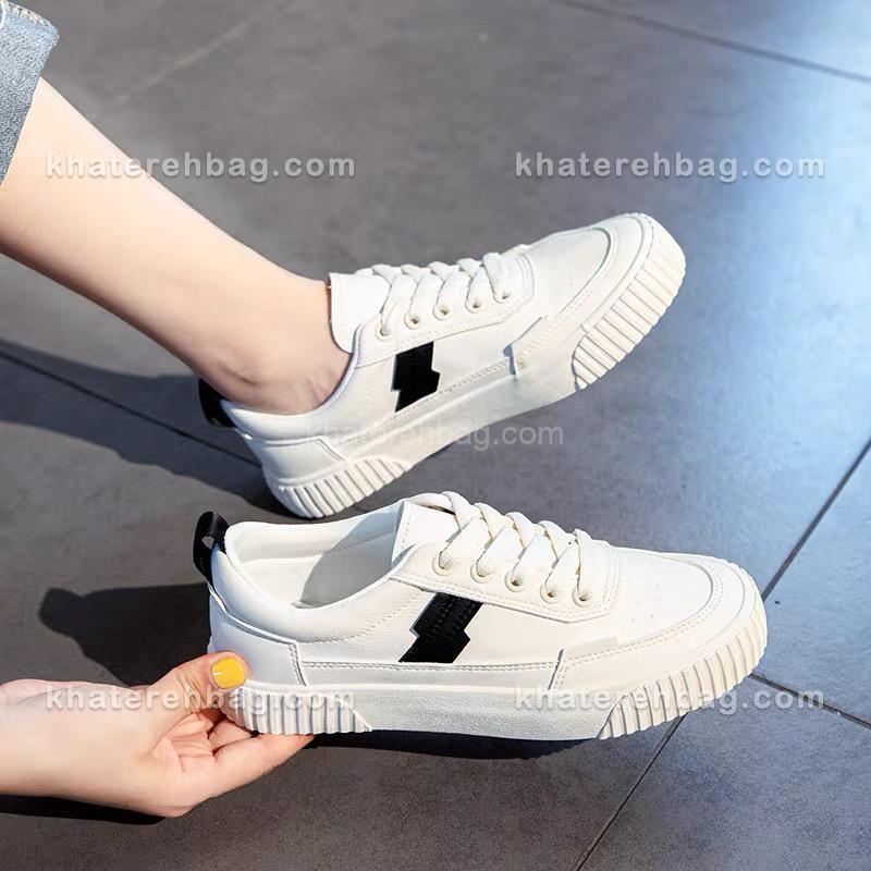 12393 (5) کفش اسپرت سفید مشکی 12389 - تصویر 17