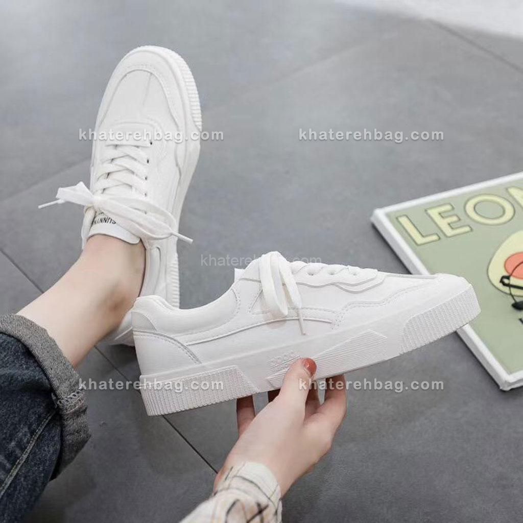 12275-(1) کفش اسپرت زنانه بغل پشت خط سفید 12275 - تصویر 1