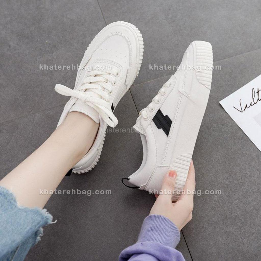 12389-(2) کفش اسپرت سفید مشکی 12389 - تصویر 2