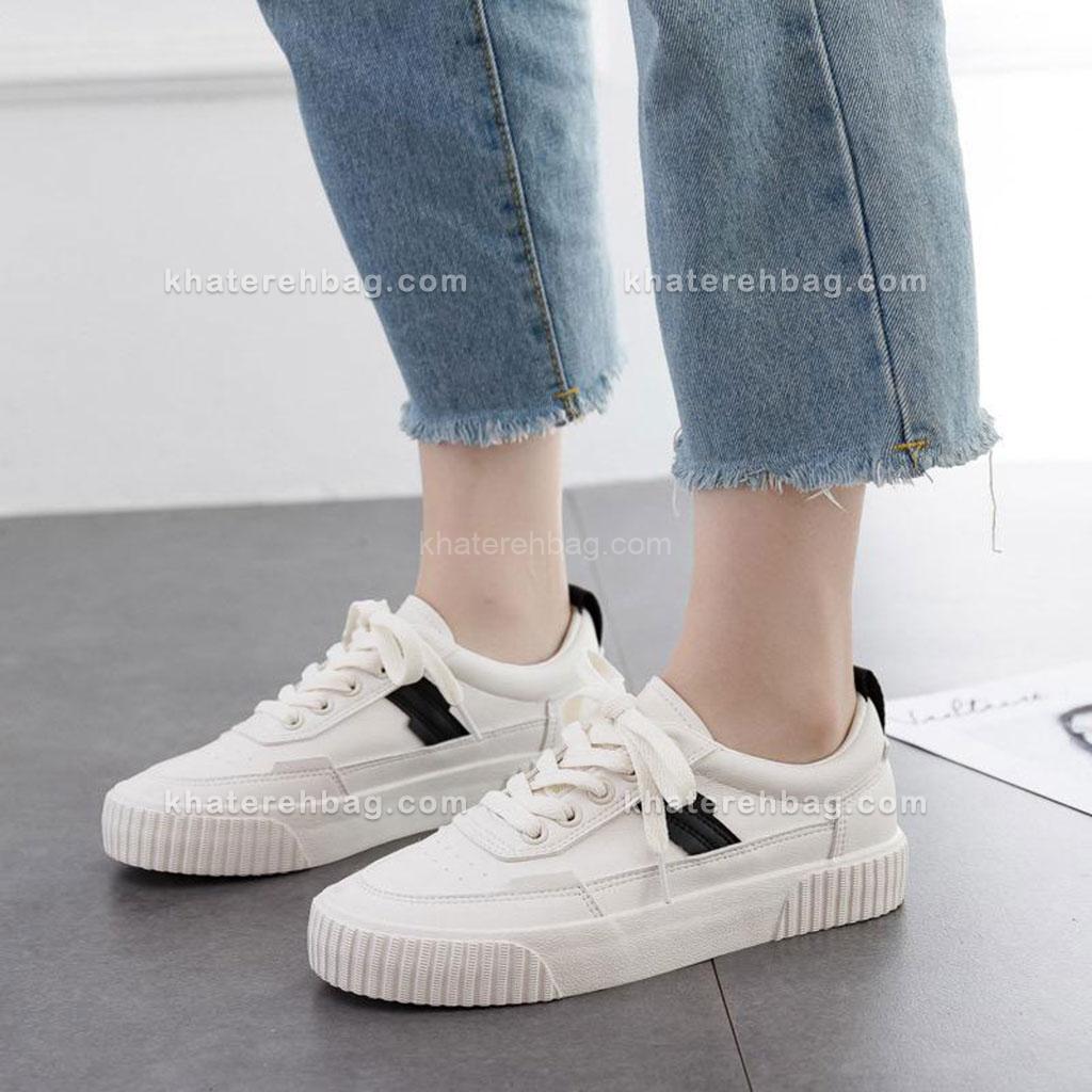 12389-(9) کفش اسپرت سفید مشکی 12389 - تصویر 4