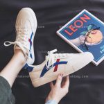 کفش اسپرت بغل خط دار آبی و قرمز 13079 - تصویر 3