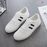 کفش اسپرت طرح آدیداس سفید دو خط مشکی 13291