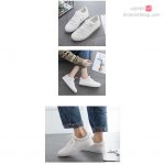 کفش اسپرت طرح آدیداس سفید دو خط نقره ای 13299 - تصویر 3