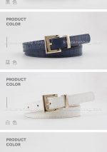 کمربند زنانه سگک مربع پل دار کروکدیل (وارداتی) کد 14651 - تصویر 6