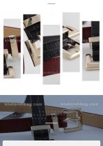 کمربند زنانه سگک مربع پل دار کروکدیل (وارداتی) کد 14651 - تصویر 3
