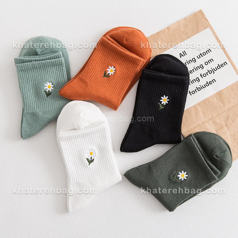 15381-1 جوراب طرح بابونه (وارداتی) کد ۱۵۳۸۱ - تصویر 1