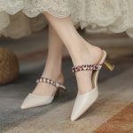 کفش پاشنه طلایی کد 18357