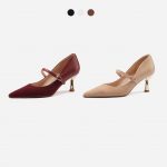 کفش پاشنه دار ترکیب اشبالت و چرم نسکافه ای کد 18339 - تصویر 8