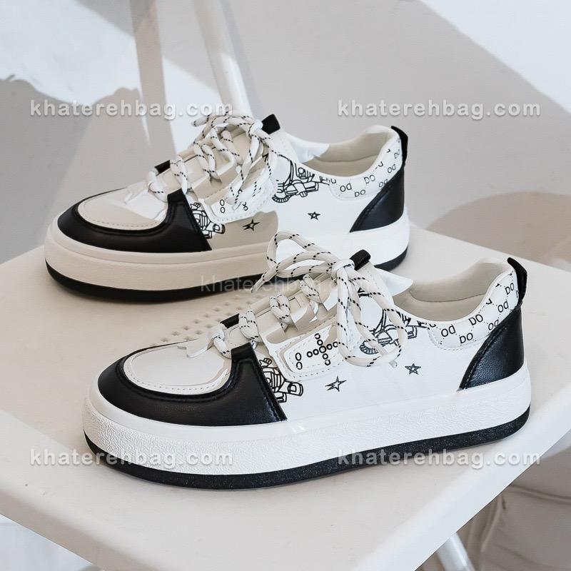 18837 کفش DD&OO طرح دار سفید_مشکی کد (18836) - تصویر 3