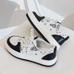 کفش DD&OO طرح دار سفید_مشکی کد (18836)