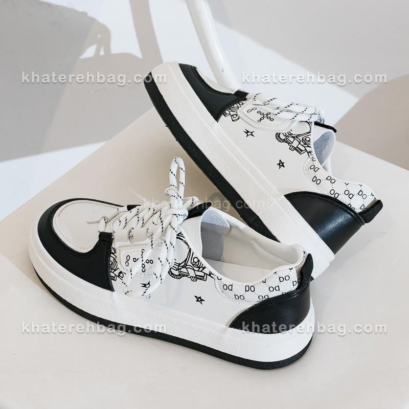 18838 کفش DD&OO طرح دار سفید_مشکی کد (18836) - تصویر 1