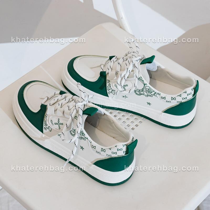 18840 کفش DD&OO طرح دار سفید_سبز کد (18840) - تصویر 5