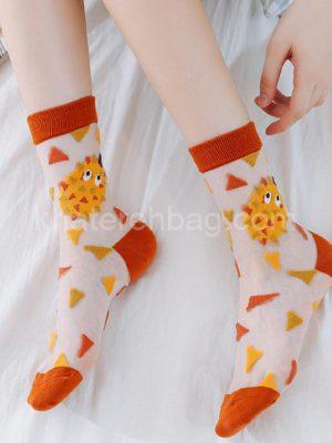 جوراب ساق دار شیشه ای طرح مثلث - کد : (20871)