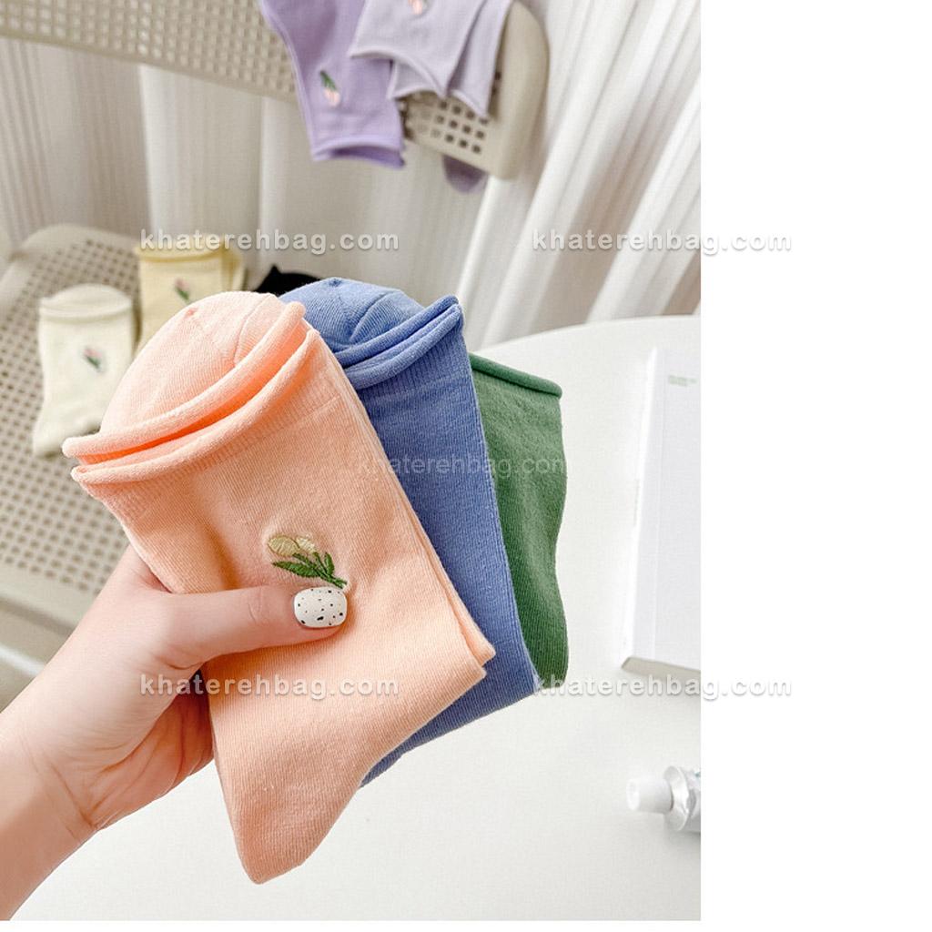 21009................................... جوراب ساق دار گلدوزی لاله - کد : 21009 - تصویر 3