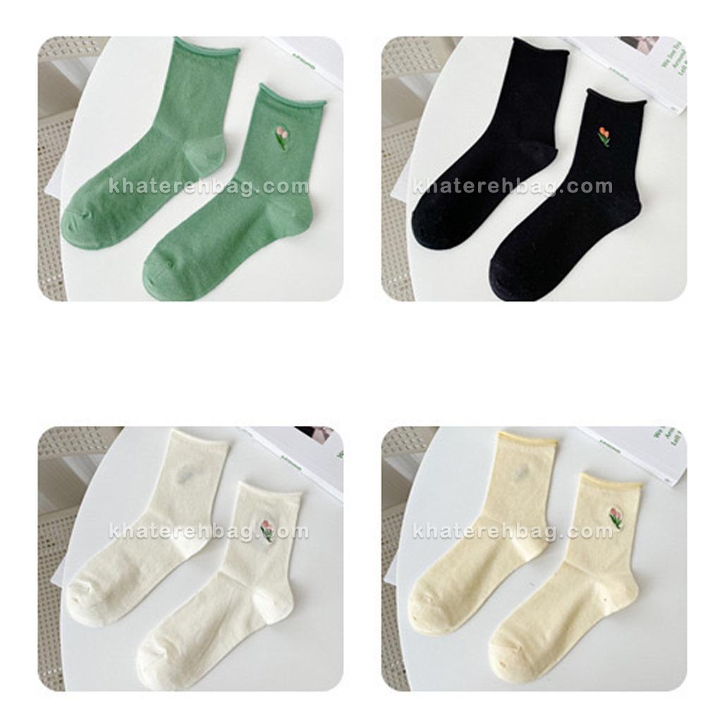 21009............................. جوراب ساق دار گلدوزی لاله - کد : 21009 - تصویر 6