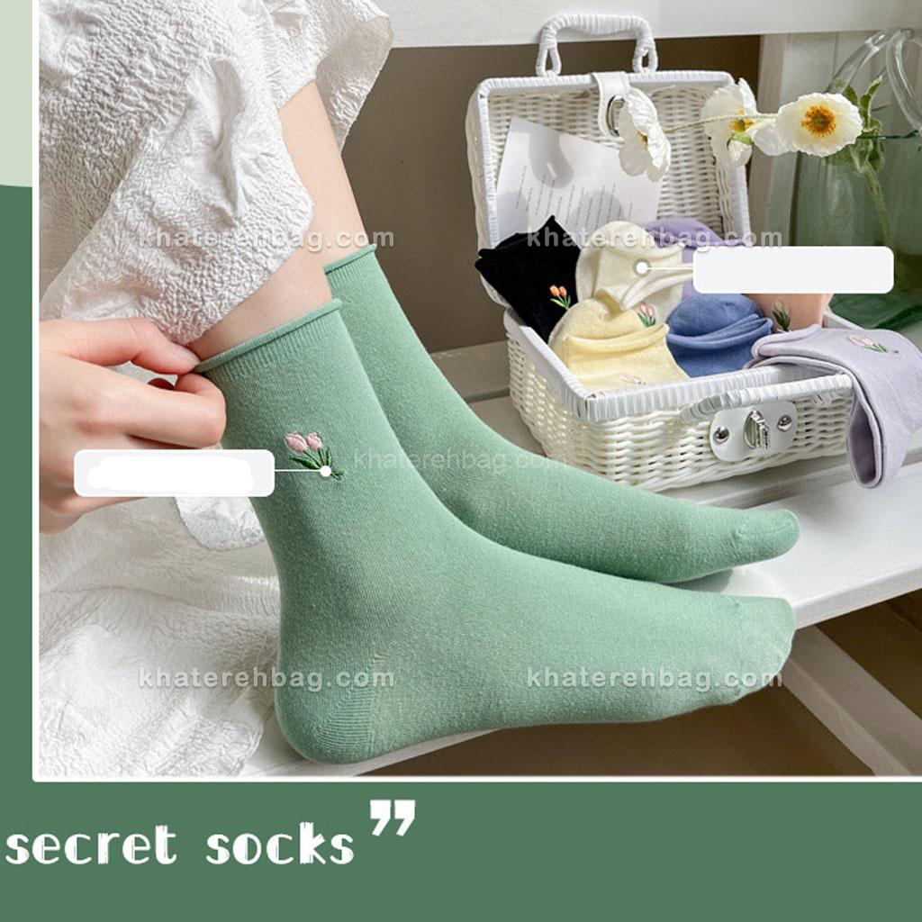 21009........................... جوراب ساق دار گلدوزی لاله - کد : 21009 - تصویر 7