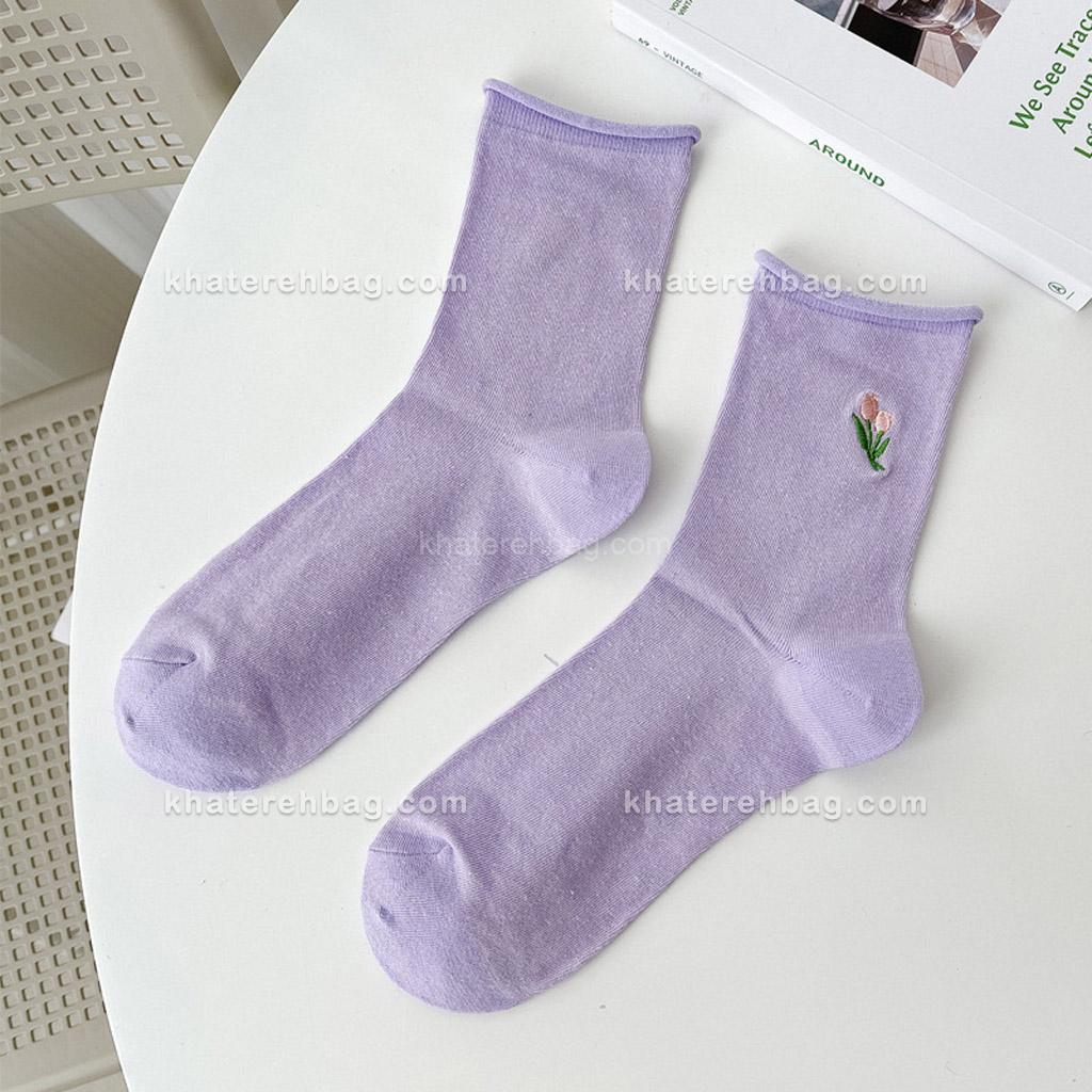 21009....................... جوراب ساق دار گلدوزی لاله - کد : 21009 - تصویر 8