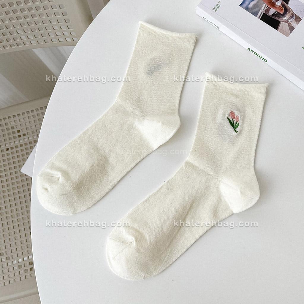 21009........ جوراب ساق دار گلدوزی لاله - کد : 21009 - تصویر 15