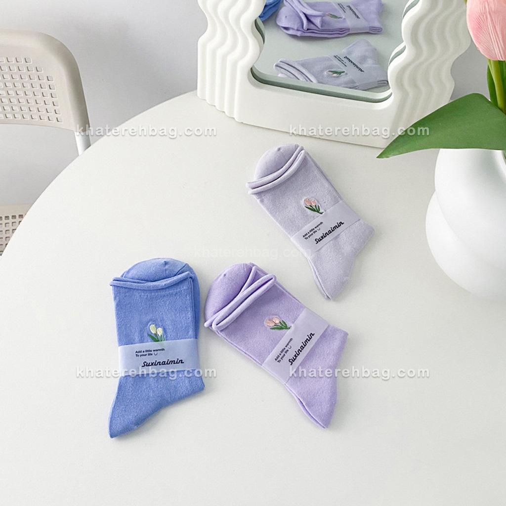 21009. جوراب ساق دار گلدوزی لاله - کد : 21009 - تصویر 19