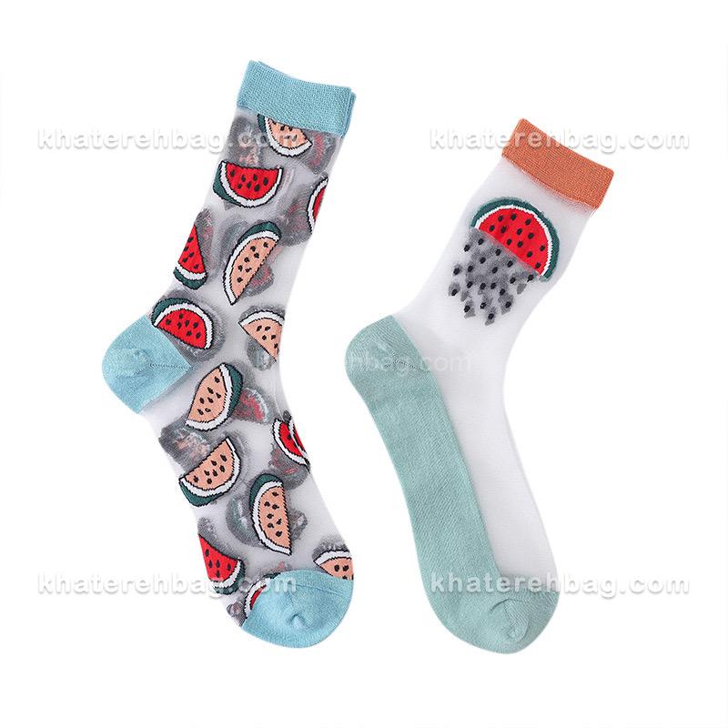 IMG_6953 جوراب ساق دار شیشه ای طرح میوه - کد : 20872 - تصویر 4