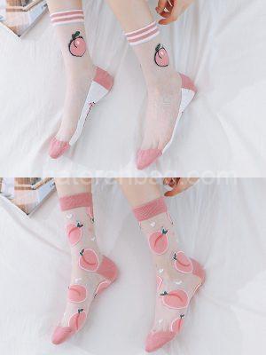 جوراب ساق دار شیشه ای طرح میوه - کد : 20873