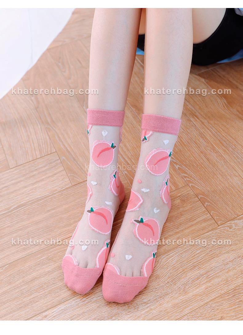 IMG_6964 جوراب ساق دار شیشه ای طرح میوه - کد : 20873 - تصویر 5