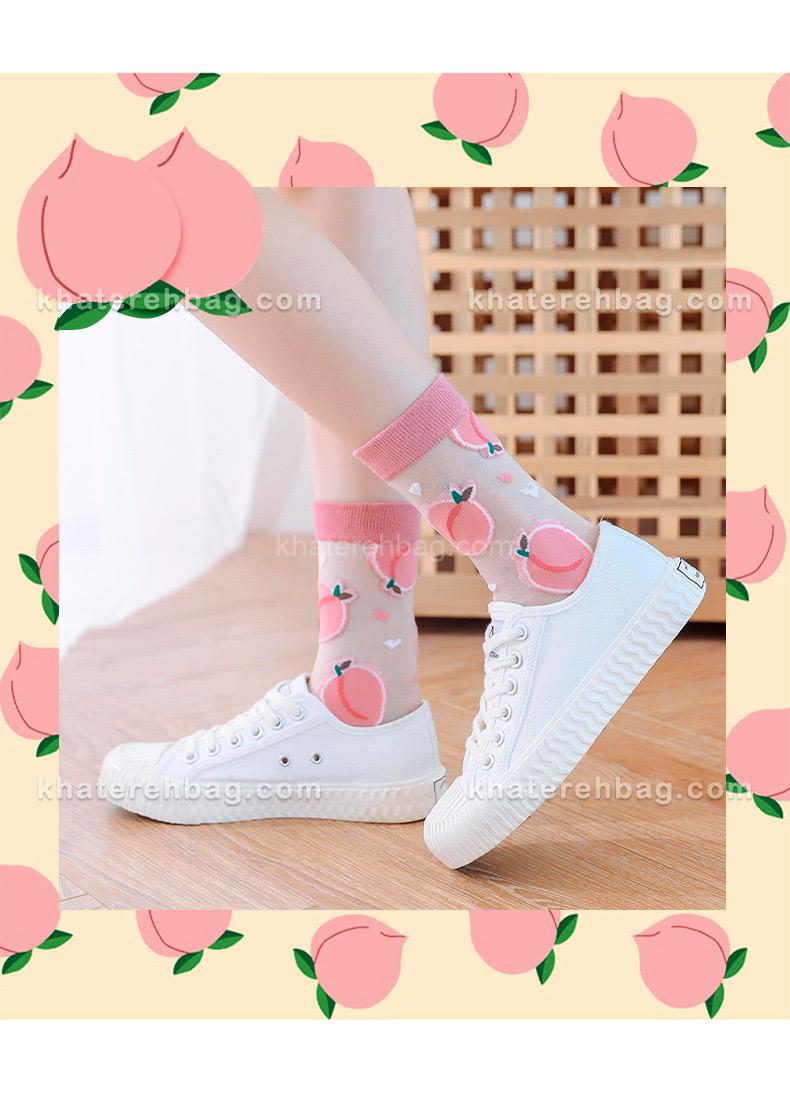 IMG_6967 جوراب ساق دار شیشه ای طرح میوه - کد : 20873 - تصویر 6