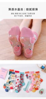 جوراب ساق دار شیشه ای طرح میوه - کد : 20873 - تصویر 7