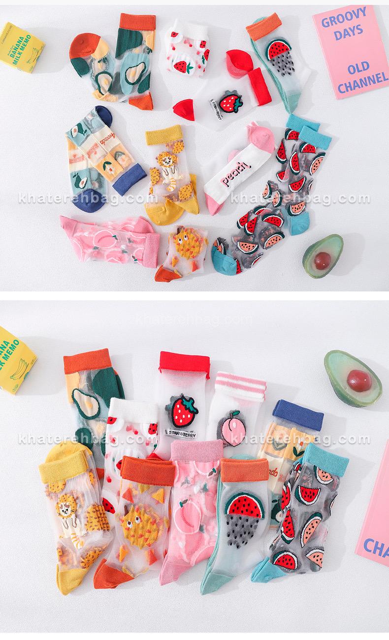 IMG_6969 جوراب ساق دار شیشه ای طرح میوه - کد : 20872 - تصویر 2