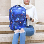 کوله پشتی دو دسته زیپ چاک دار کهکشان - کد : (26014) - تصویر 3