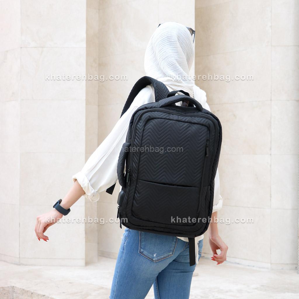 26238 کوله پشتی دو دسته زیپ چاک دار زیگ زاگی - کد : (26238) - تصویر 2