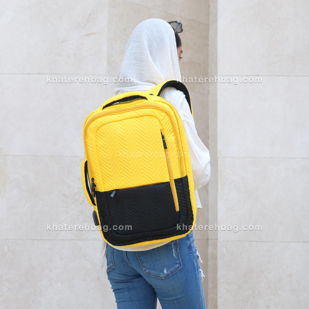 26238. کوله پشتی دو دسته زیپ چاک دار زیگ زاگی - کد : (26238) - تصویر 1