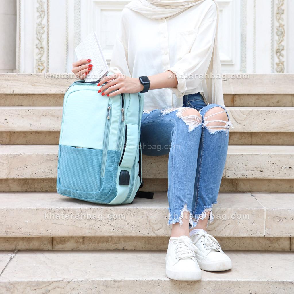 26240 کوله پشتی دو دسته زیپ چاک دار - کد : (26240) - تصویر 1