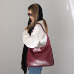 کیف بند پهن گاندوزی شسته - کد : (16676) - تصویر 4